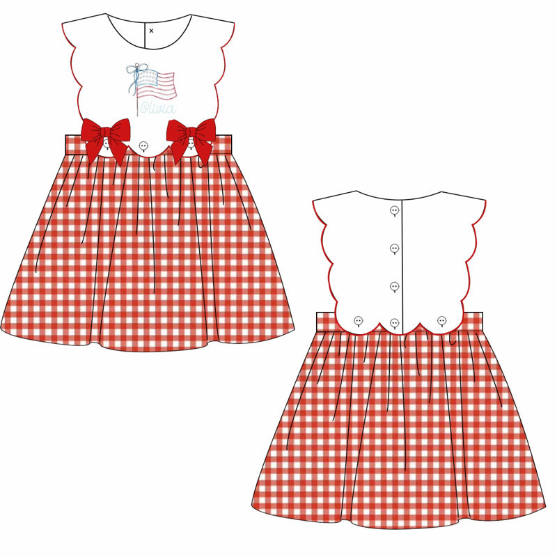 girls Fourth of July dress w/ name