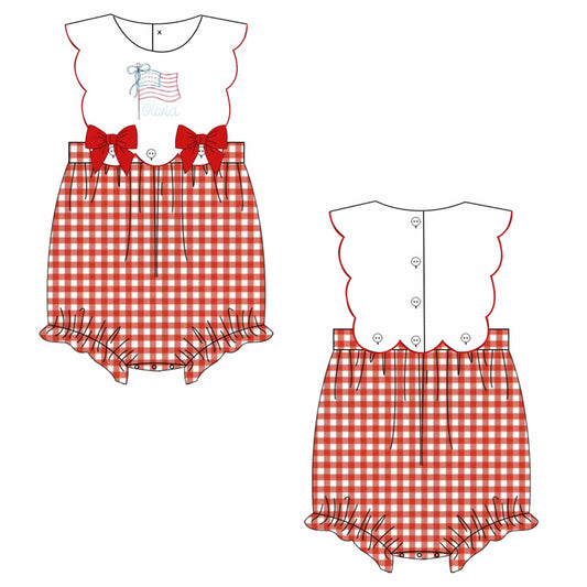 girls Fourth of July bubble w/ name